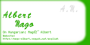 albert mago business card